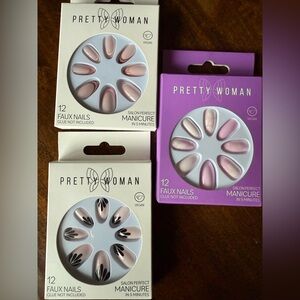 Set of 3 boxes press on nails NWT pink designs